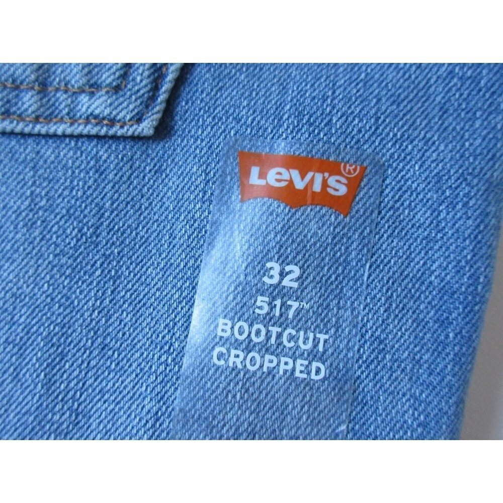 NWT Levi's 517 Bootcut Cropped in Mind Eraser Destroyed Ripped Jeans 32 $198 - Picture 5 of 7